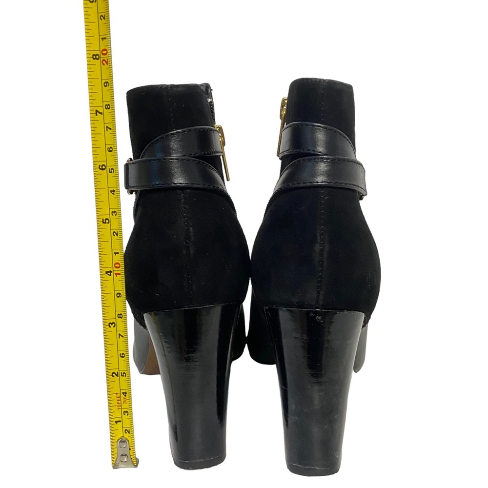 Isola Neptune Leather and Suede Holiday Preppy Casual Chic Ankle Boots Black - Picture 9 of 10